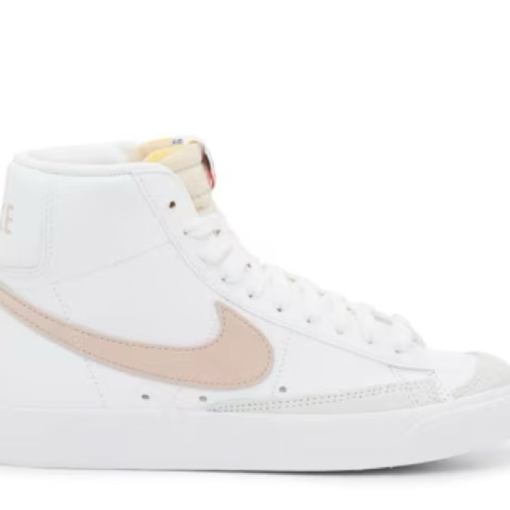 Nike Women’s Blazer ‘77 White and Pink Sneakers Classic High-Top Design